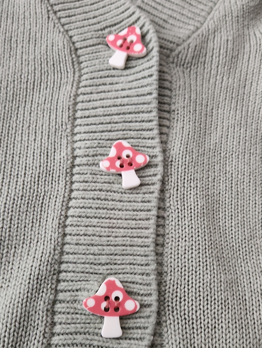 SANRIO Hello Kitty Mushroom Embroidered Girls Skimmer Cardigan - Picture 7 of 16
